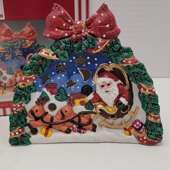 Gift Collection Porcelain CSanta Tealight Votive Candle Holder Christmas Sled - Picture 6 of 13